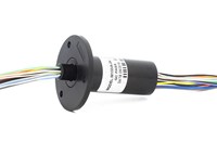 Military Grade IP51 Capsule Miniature Through Bore Slip Ring 24 Circuits 1.5A With Flange